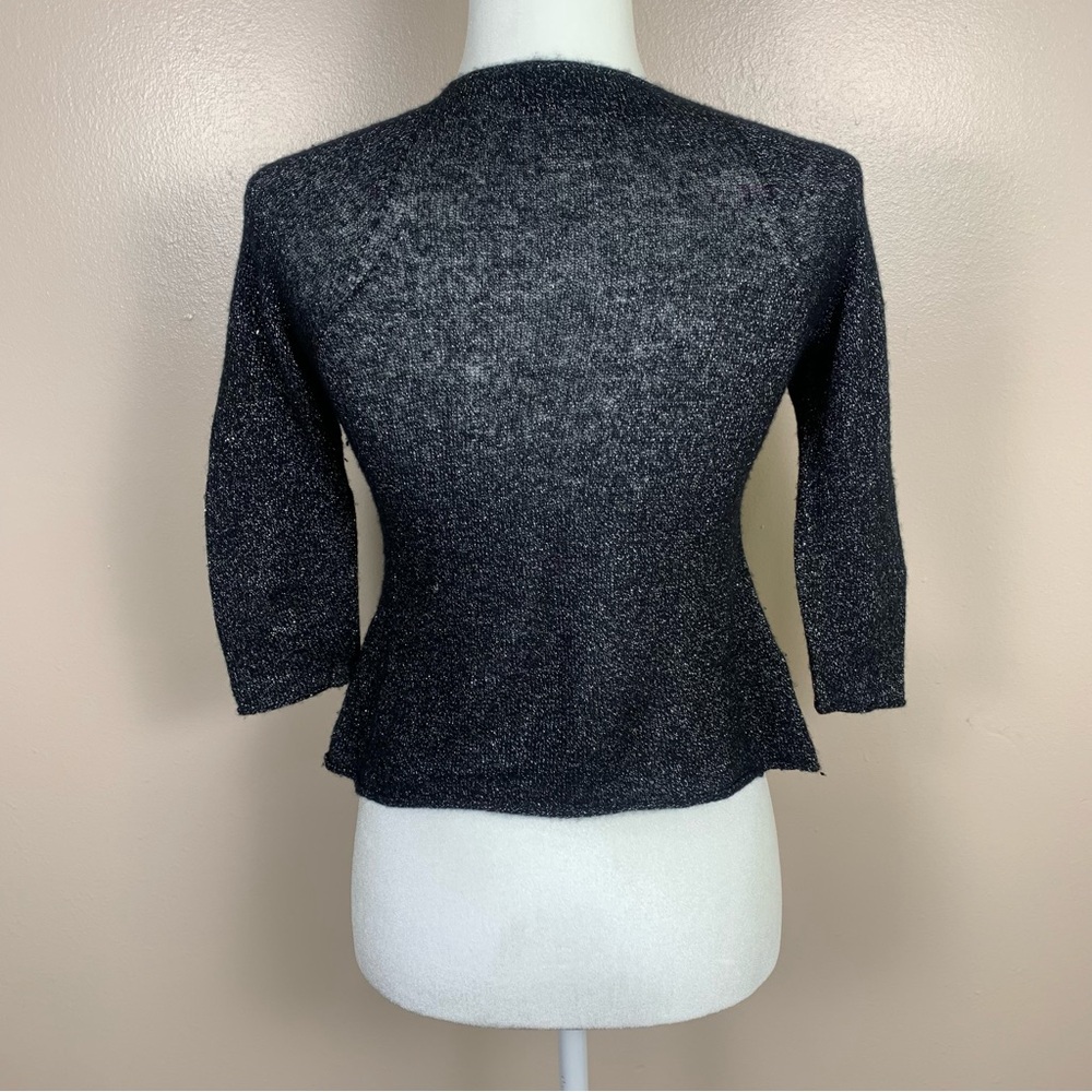 Roberto Collina Per Ships Italy Cashmere Cardigan Bolero Metallic Knit - Picture 9 of 13
